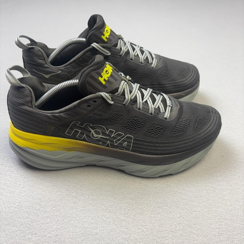 Hoka One One Bondi 6 Running Shoes Mens Size 11 Gray Cushioned 1019269 BOPV